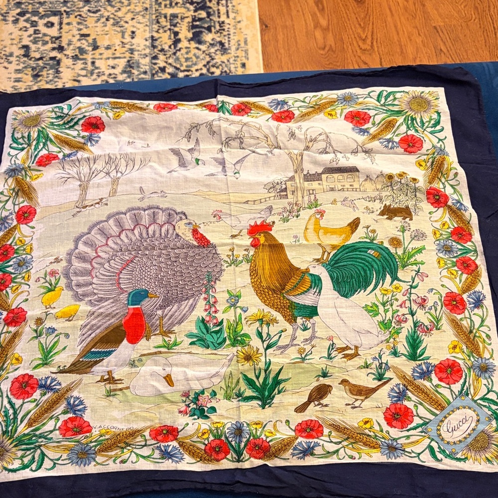 Gucci Multicolor Farmyard Scene Scarf